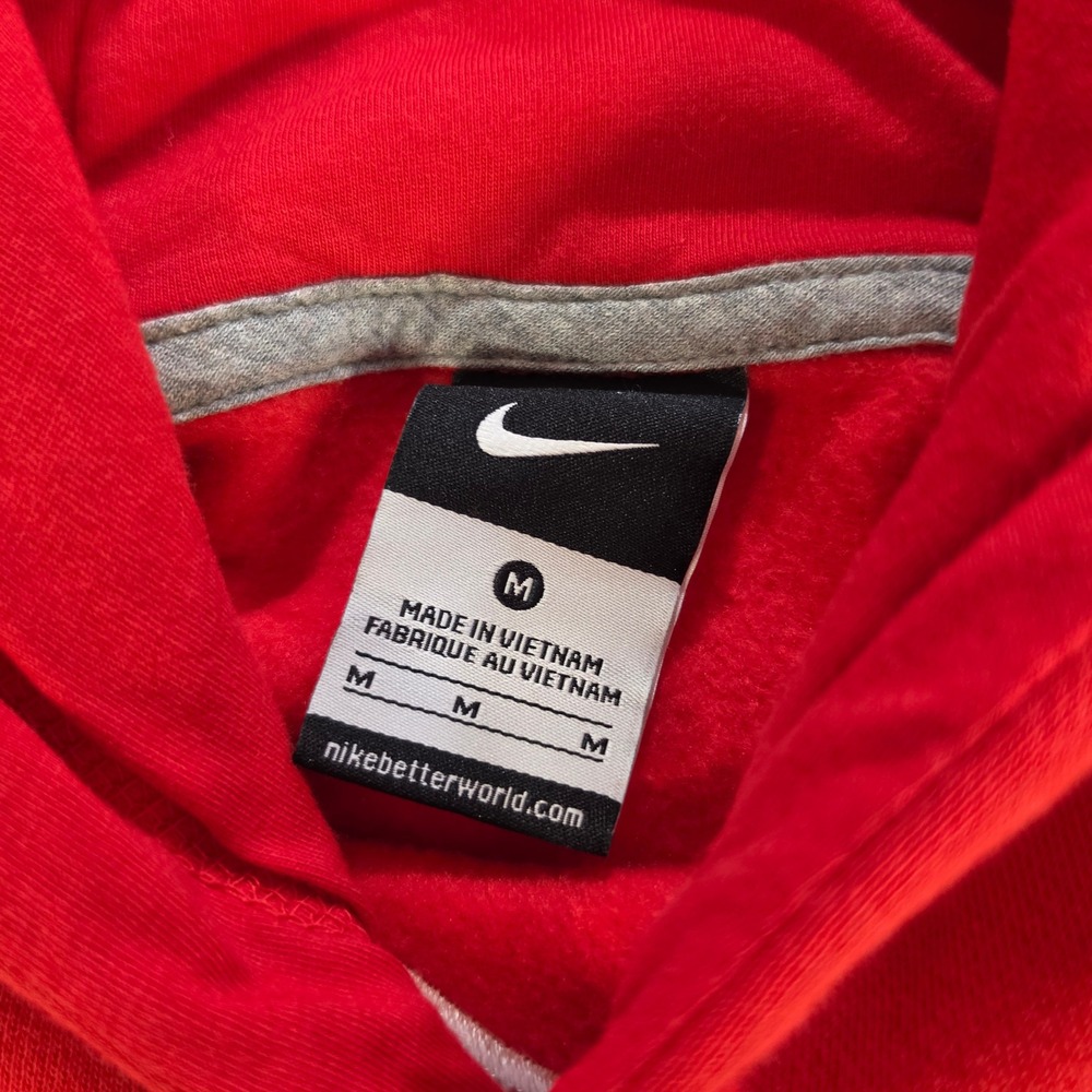 Nike Les Rouges Hoodie Mens Medium Red Graphic Pullover Sweatshirt - Picture 5 of 9